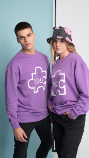 Purple couples sweatshirts