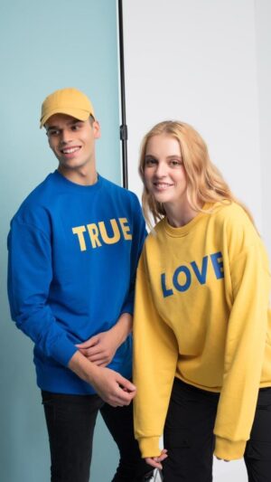 Blue & Yellow couples sweatshirts