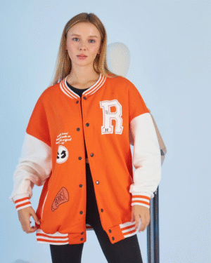 R Orange Unisex College Jacket