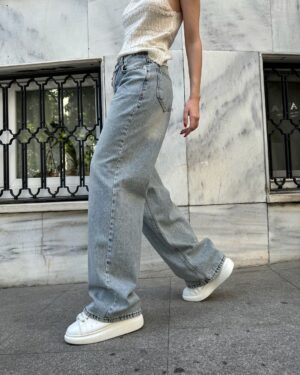 Washed Blue Baggy Jeans