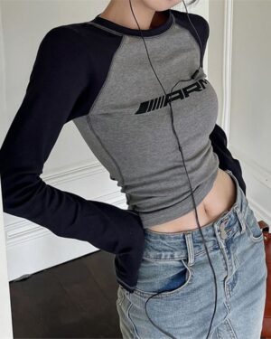 Gray Racing ARM Raglan Long Sleeve Top