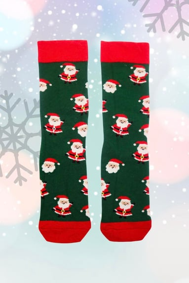 Green Santa Claus Socks