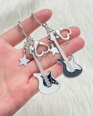 Y2K Electric Guitar Star Keychain