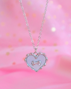 Bow InsÃÂ±de Heart Necklace