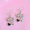 Black Pearl Bow Earrings