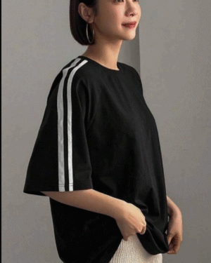 Basic Black Striped Oversized Unisex Tshirt