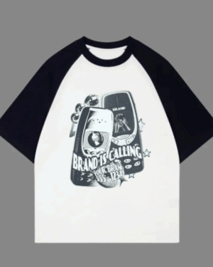 Brand is Calling Blacck Oversized Raglan Unisex Tshirt