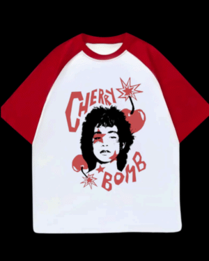 Cherry Bomb Red Oversized Raglan Unisex Tshirt