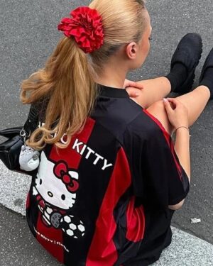 Hello Kitty Black & Red Oversized  Unisex Jersey