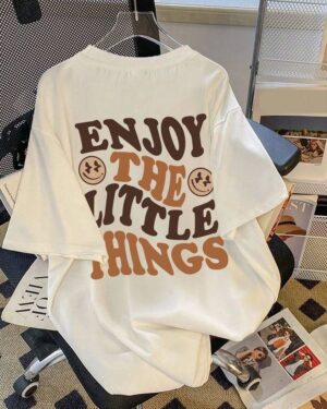 Creme Enjoy The Little Things Oversized Unisex Tshirt