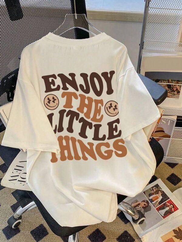 Creme Enjoy The Little Things Oversized Unisex Tshirt