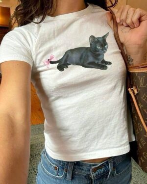 Cat Ribboned Tail Crop Top