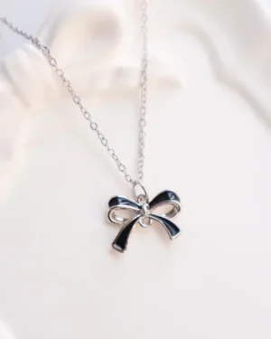 Black Bow Necklace