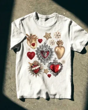 Golden Heart Waist Length Top