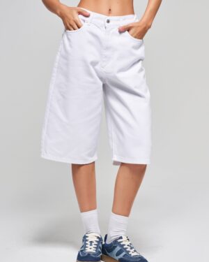 White Unisex Jorts