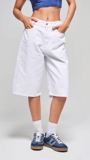 White Unisex Jorts