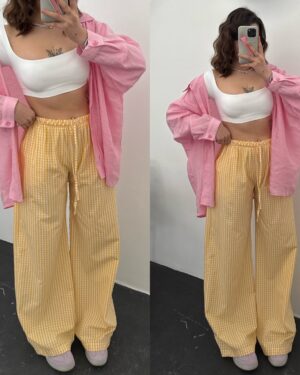 Yellow Lisbon Gingham Pants