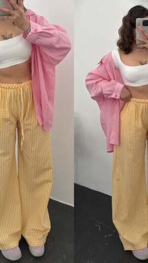 Yellow Lisbon Gingham Pants