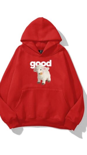 Good Sheep Red Extra Oversized Hoodie
