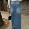 Maxi Denim Washed Skirt