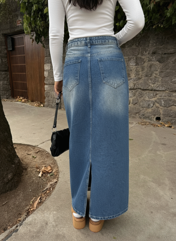 Maxi Denim Washed Skirt