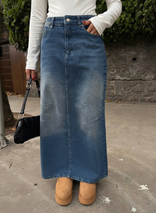 Maxi Denim Washed Skirt