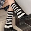 Striped Leg Warmers - Black & White