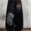 Retro Dragon Emroidered Unisex Baggy Jeans