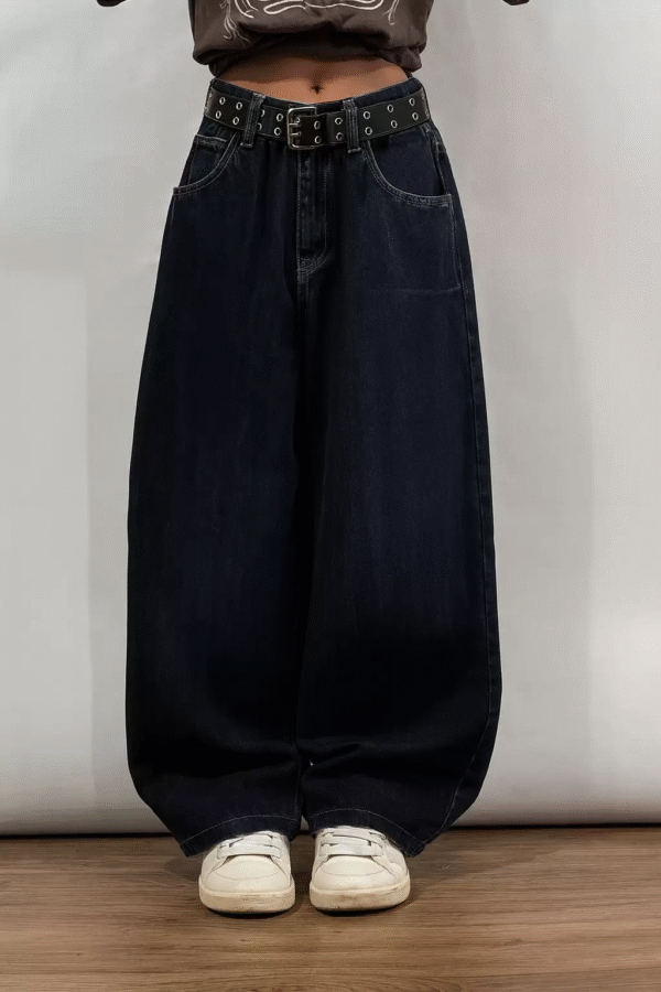 Retro Dragon Emroidered Unisex Baggy Jeans