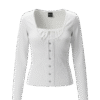 White Lace Ribboned Long Sleeve Top