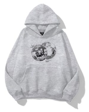 Disco Ball Gray Extra Oversized Hoodie