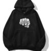 Diamond Fist Black Extra Oversized Hoodie