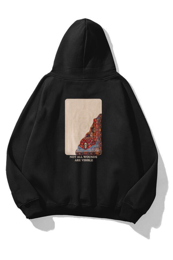 Not All Wounds Are Visible Black Extra Oversized Hoodie