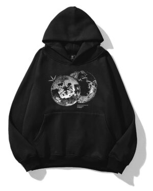 Disco Ball Black Extra Oversized Hoodie