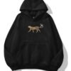Leopard Bow Black Extra Oversized Hoodie