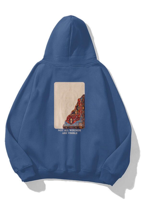 Not All Wounds Are Visible Navy Blue Extra Oversized Hoodie
