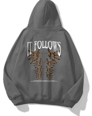 It Follows Anthracite Extra Oversized Hoodie