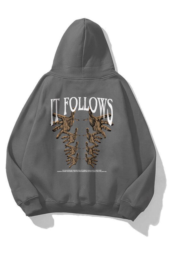It Follows Anthracite Extra Oversized Hoodie