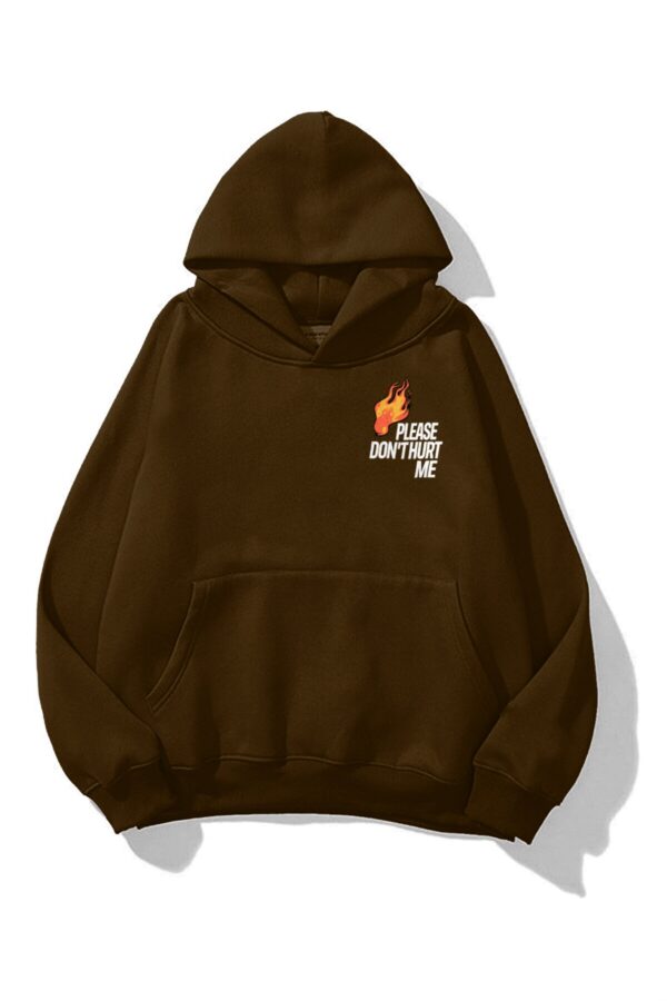 Please Dont Hurt Me Brown Extra Oversized Hoodie
