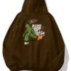 Please Dont Hurt Me Brown Extra Oversized Hoodie