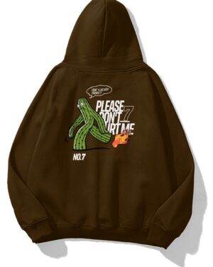 Please Dont Hurt Me Brown Extra Oversized Hoodie