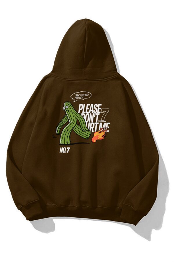 Please Dont Hurt Me Brown Extra Oversized Hoodie