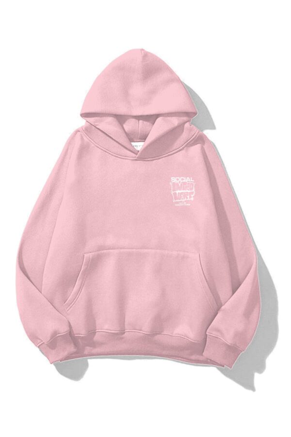 Social Introvert Pink Extra Oversized Hoodie