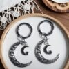 2 Pcs Silvery  Moon Buckles for Boots and Shoes