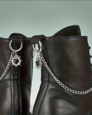 2Pcs Heart Pendant Chains For Shoes  and Boots