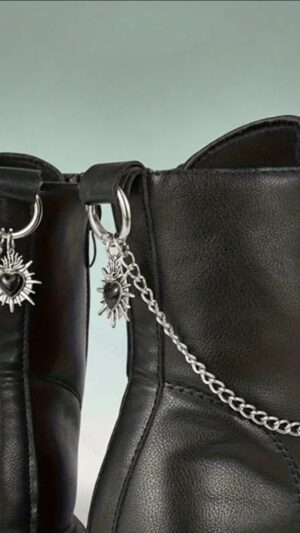2Pcs Heart Pendant Chains For Shoes  and Boots