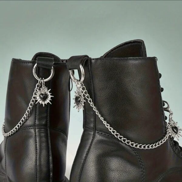 2Pcs Heart Pendant Chains For Shoes  and Boots