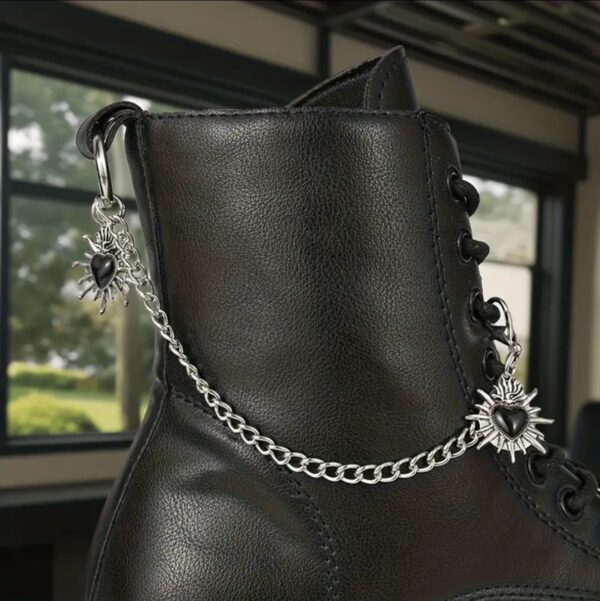 2Pcs Heart Pendant Chains For Shoes  and Boots