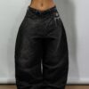 Black Graffiti Wash Unisex Baggy Jeans