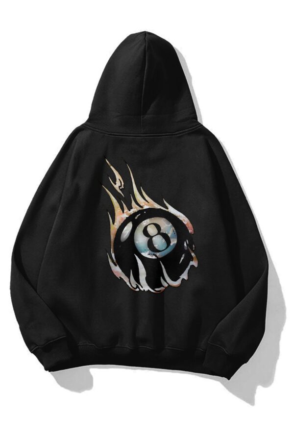 8Ball Fire Black Extra Oversized Hoodie
